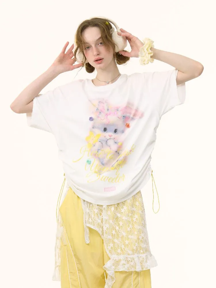 Rabbit Print Loose Tops【s0000012244】