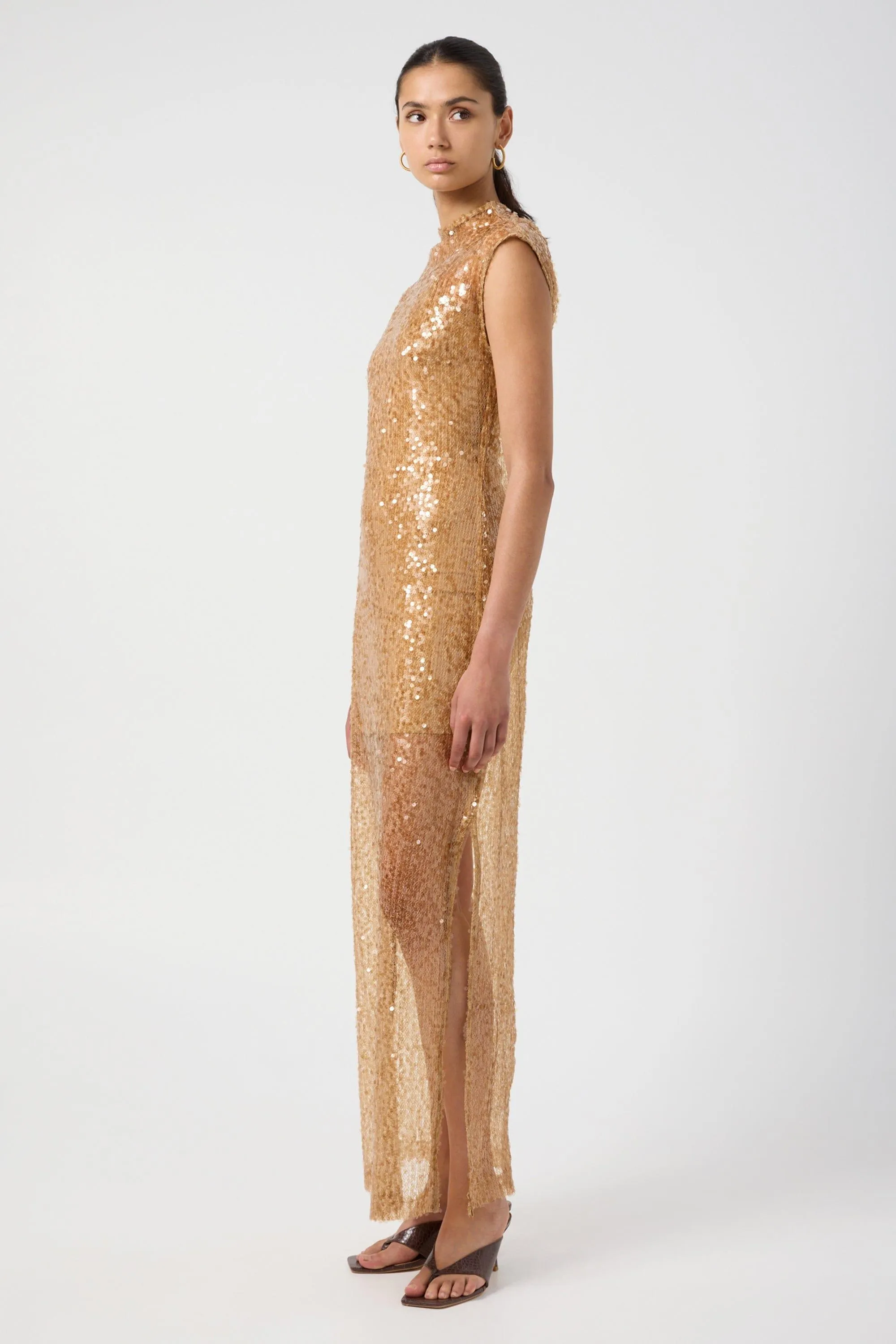 REFLECTION SEQUIN MAXI DRESS | HONEY