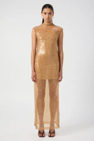REFLECTION SEQUIN MAXI DRESS | HONEY