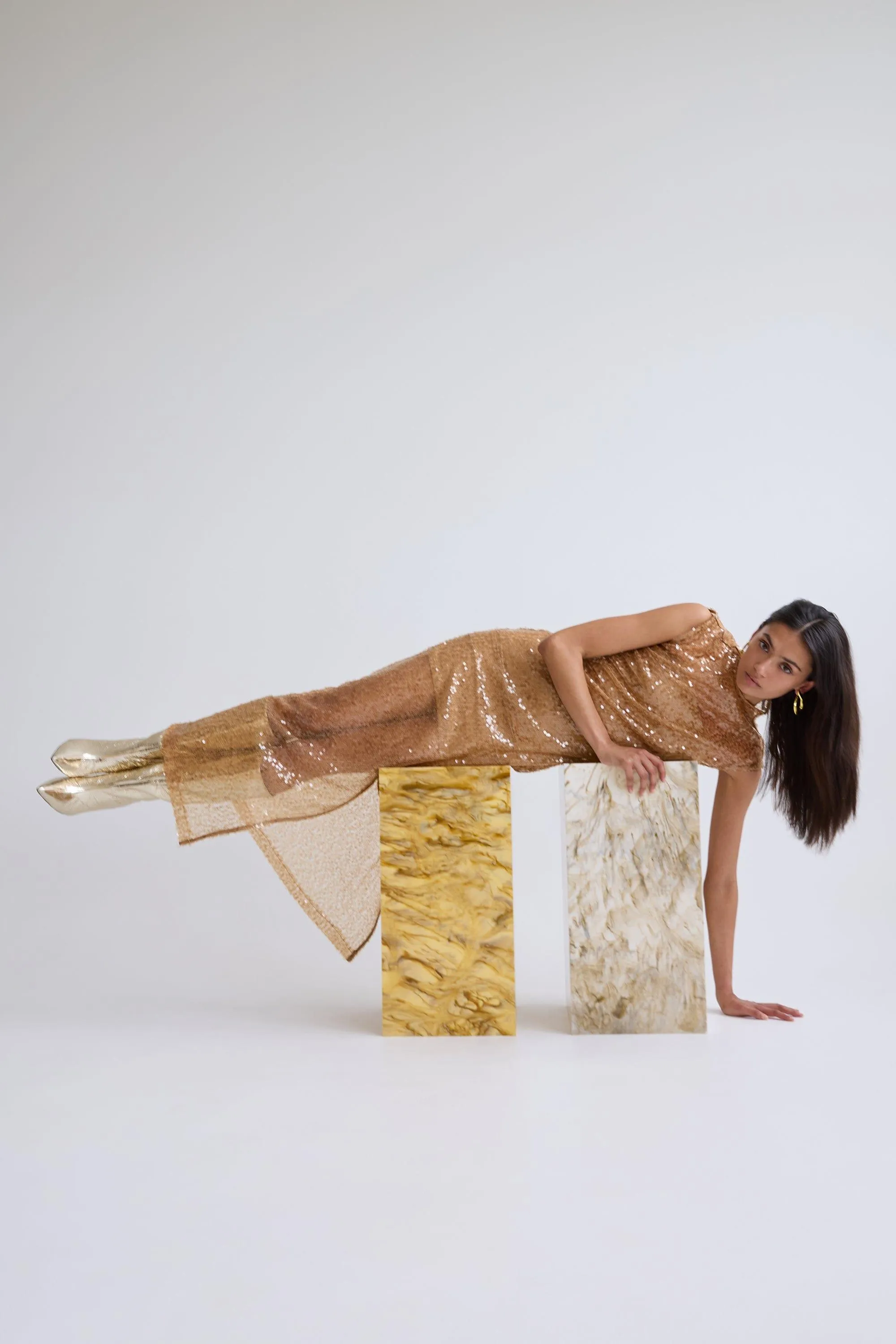 REFLECTION SEQUIN MAXI DRESS | HONEY