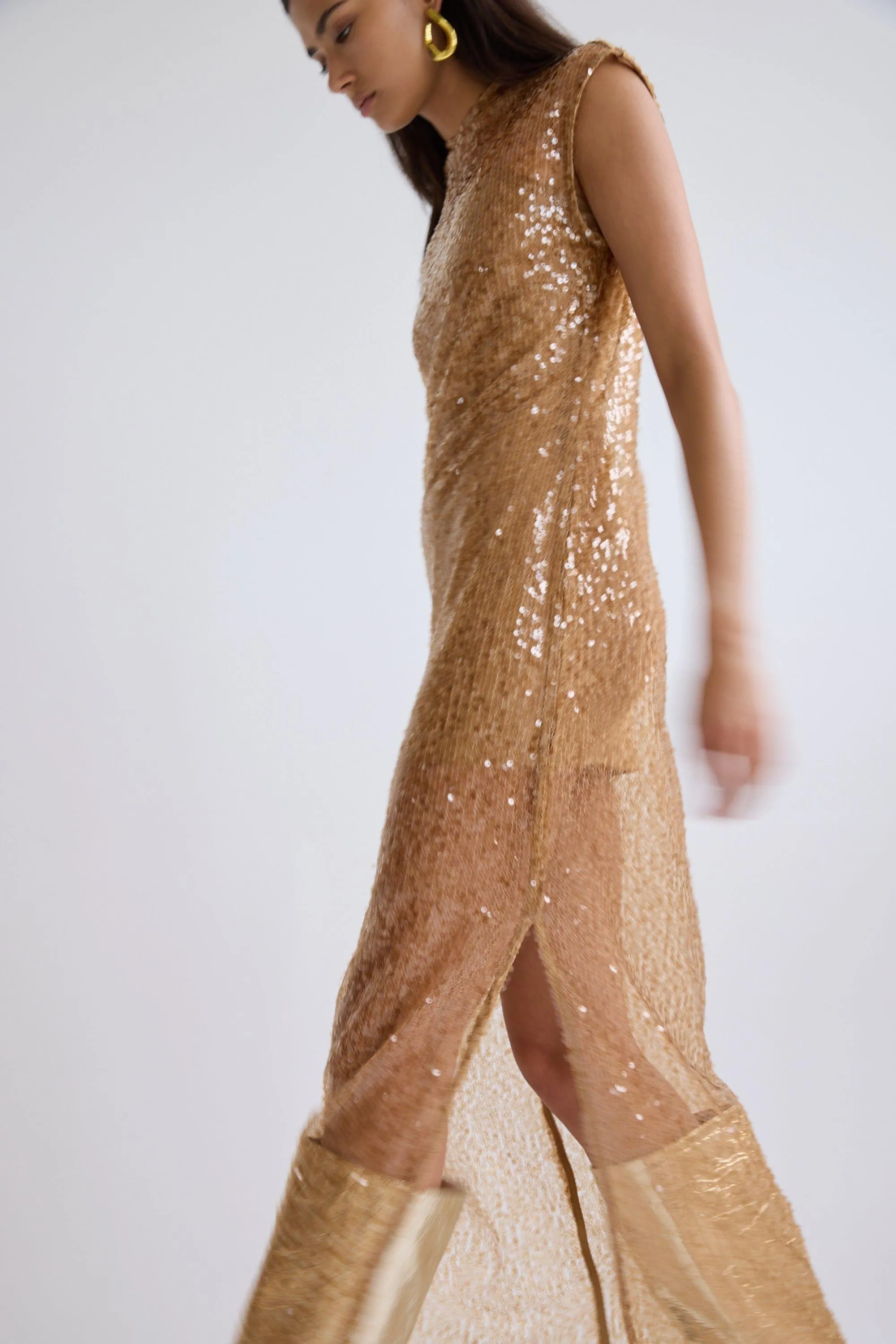 REFLECTION SEQUIN MAXI DRESS | HONEY