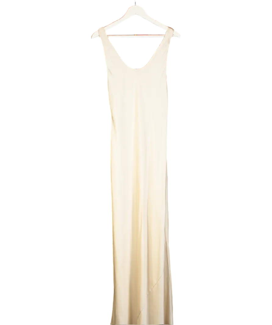 Reformation Cream Satin Maxi Dress UK S