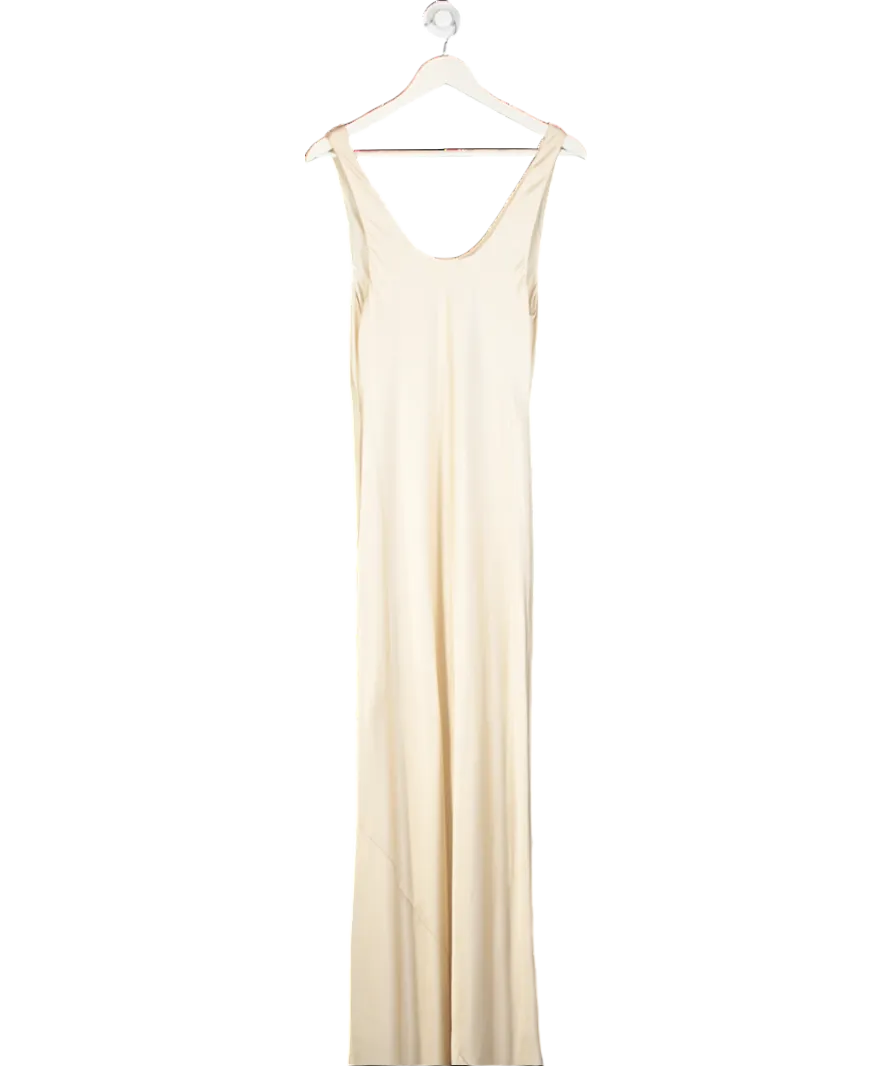 Reformation Cream Satin Maxi Dress UK S