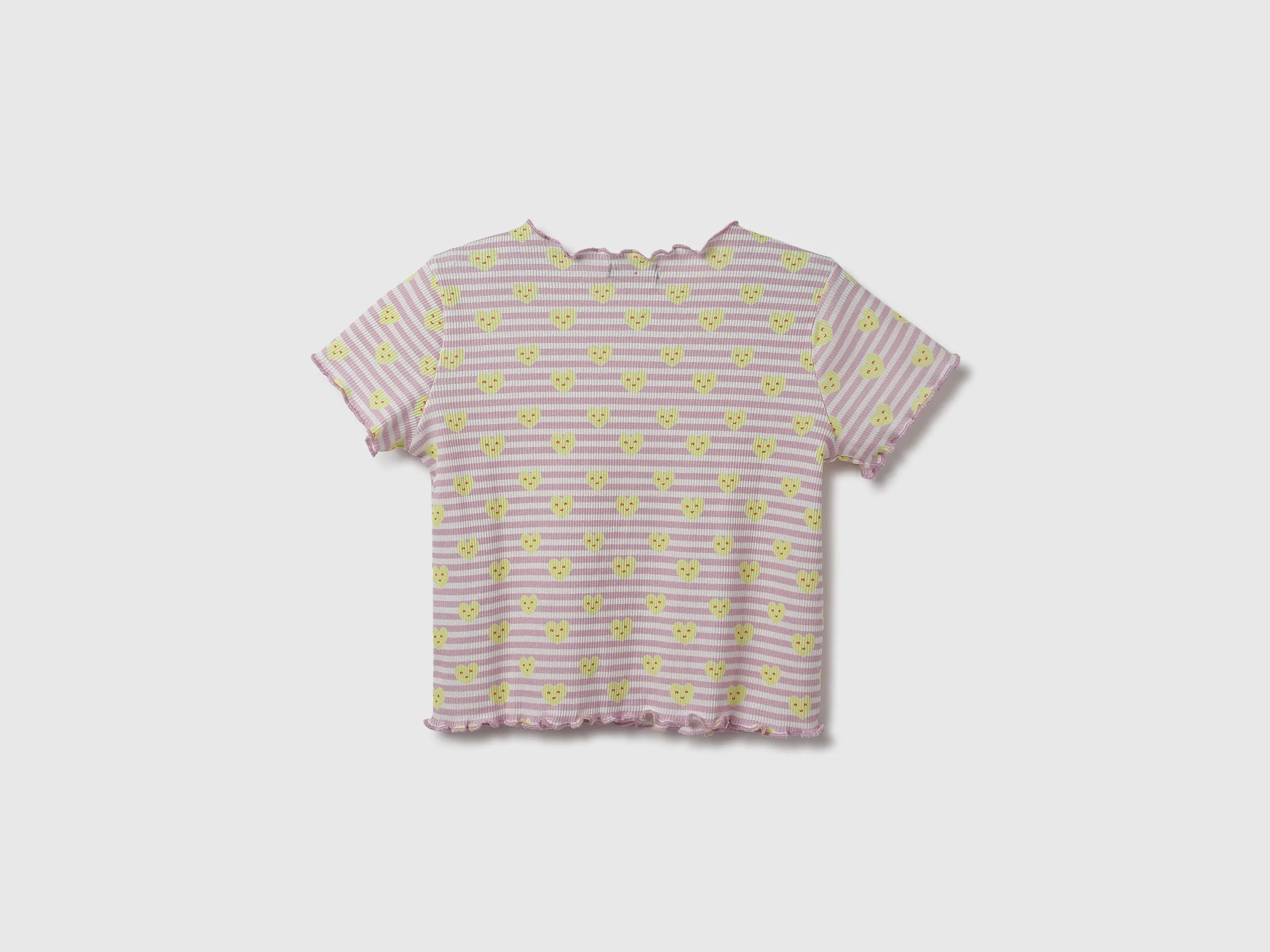 Regular Fit Round Neck Striped & Printed Top