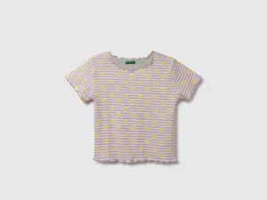 Regular Fit Round Neck Striped & Printed Top