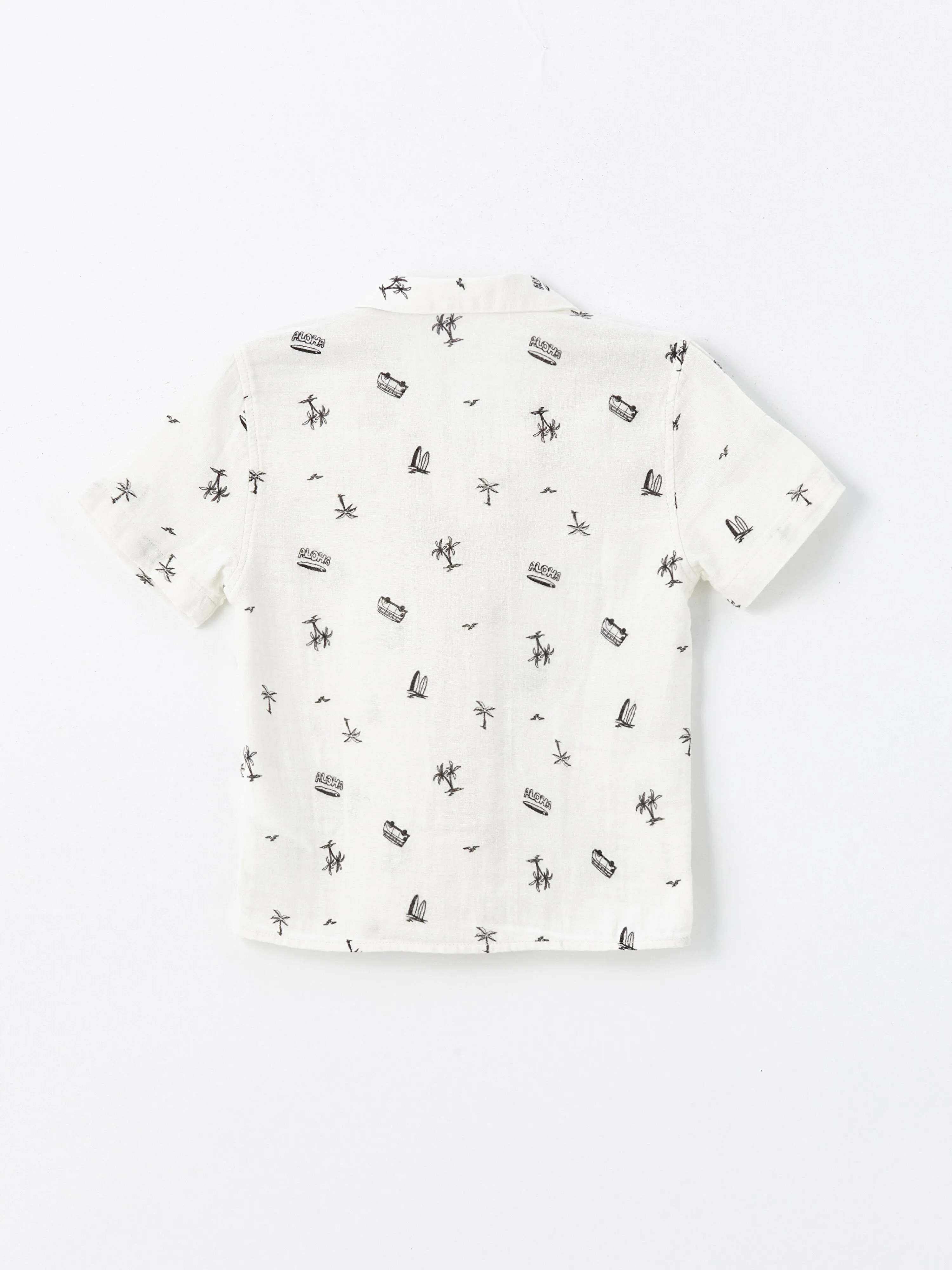 Resort Collar Short Sleeve Baby Boy Printed Shirt
