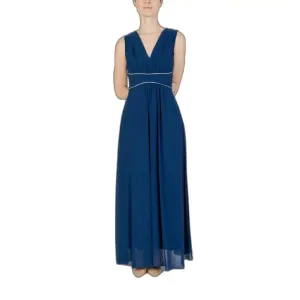 Rinascimento Blue Sleeveless V-Neck Dress for Spring/Summer