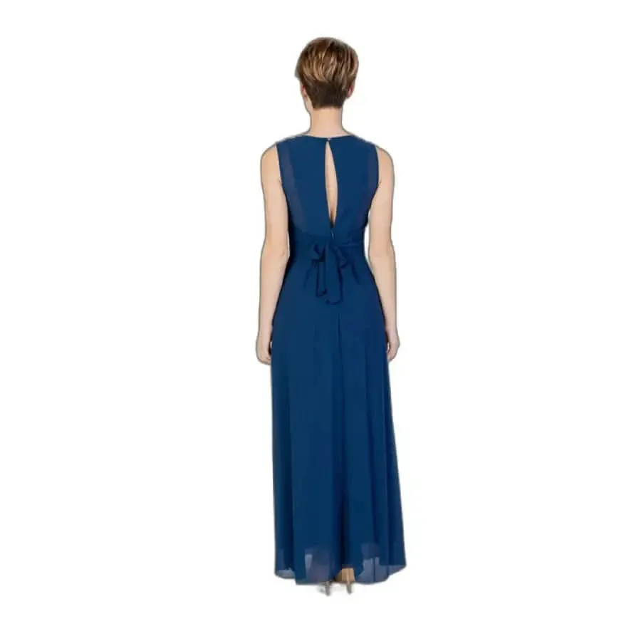 Rinascimento Blue Sleeveless V-Neck Dress for Spring/Summer