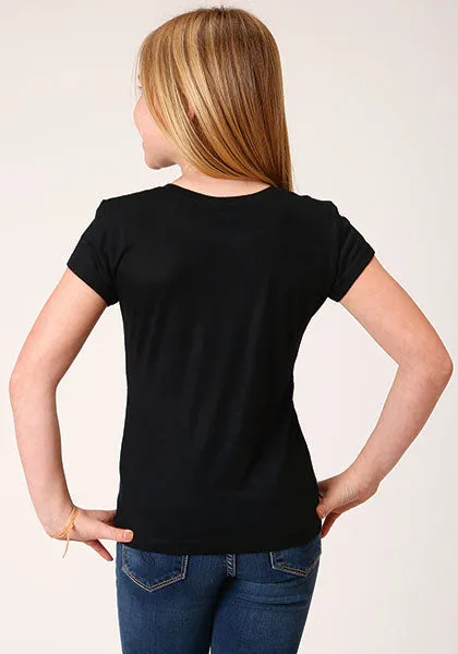 Roper Five Star Black Horse Head Tee for Girls