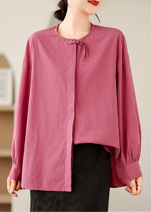 Rose Patchwork Cotton Tops Oversized Spring
