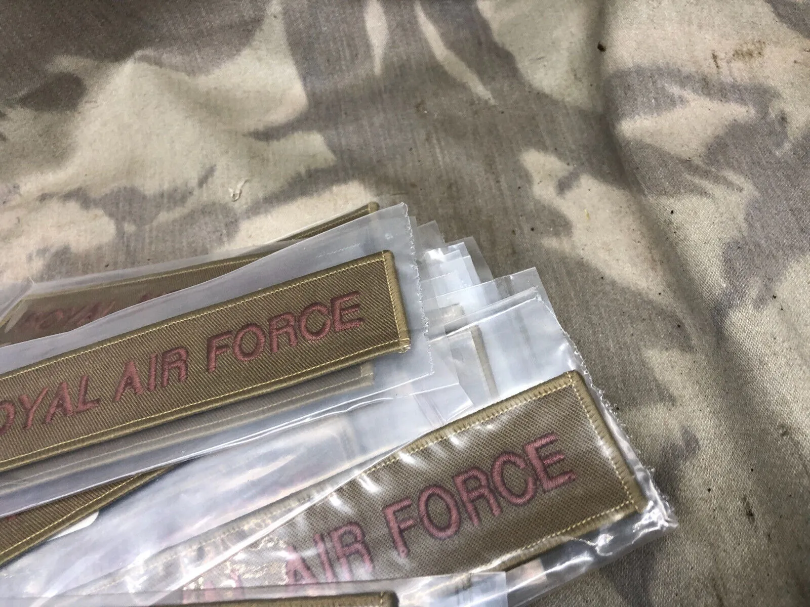 Royal Air Force Issue Subdued Desert Tan Branch Tape RAF Regiment- NEW OLD STOCK