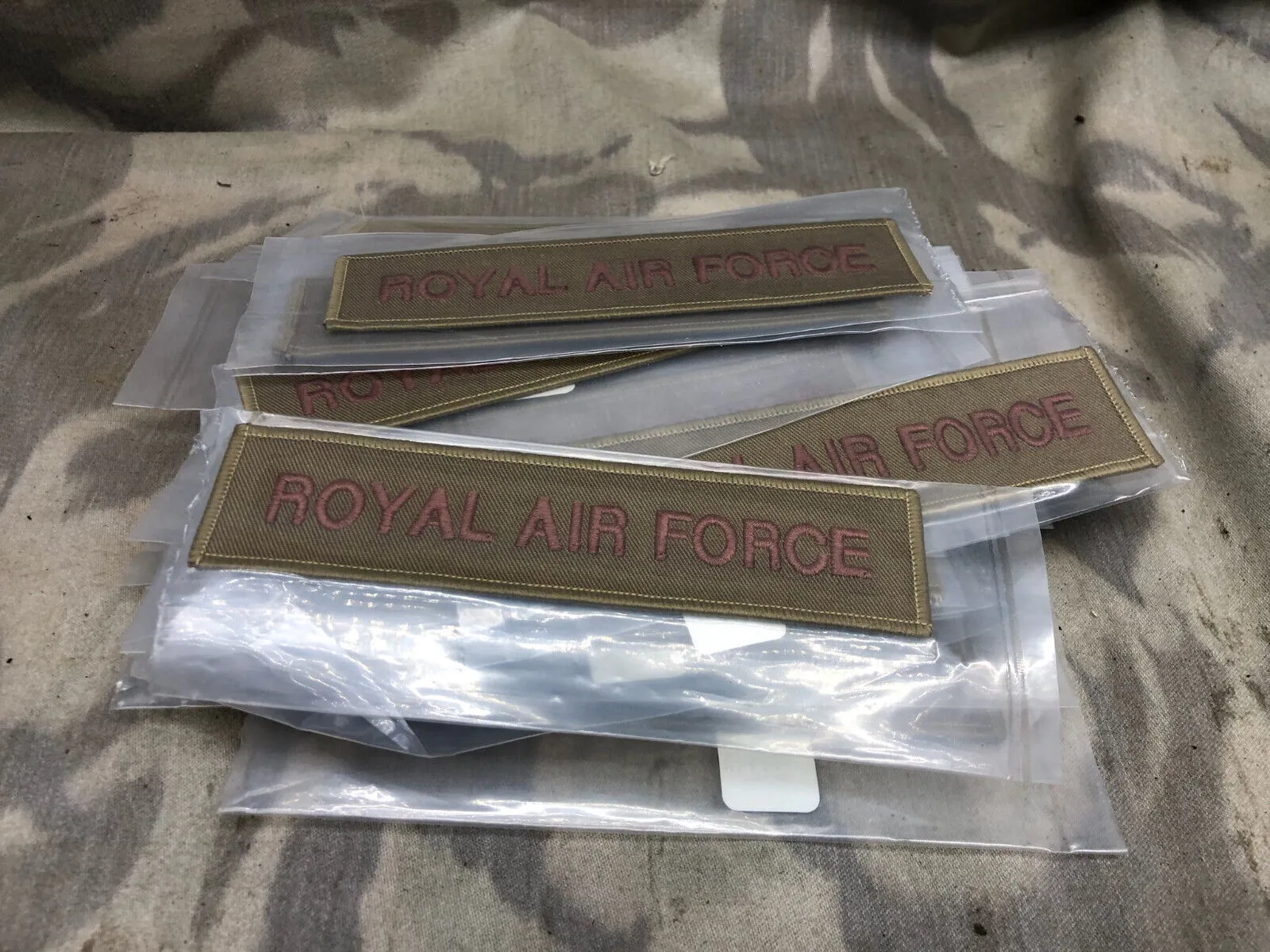 Royal Air Force Issue Subdued Desert Tan Branch Tape RAF Regiment- NEW OLD STOCK