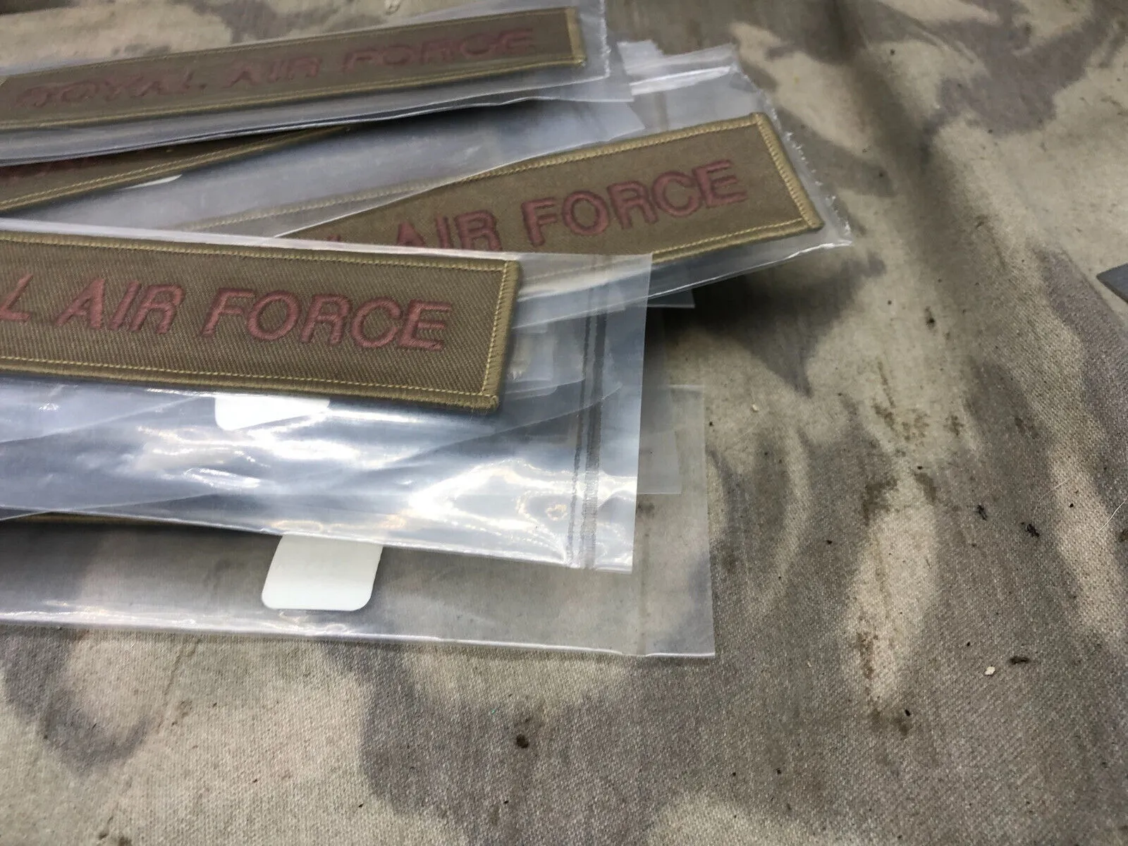 Royal Air Force Issue Subdued Desert Tan Branch Tape RAF Regiment- NEW OLD STOCK