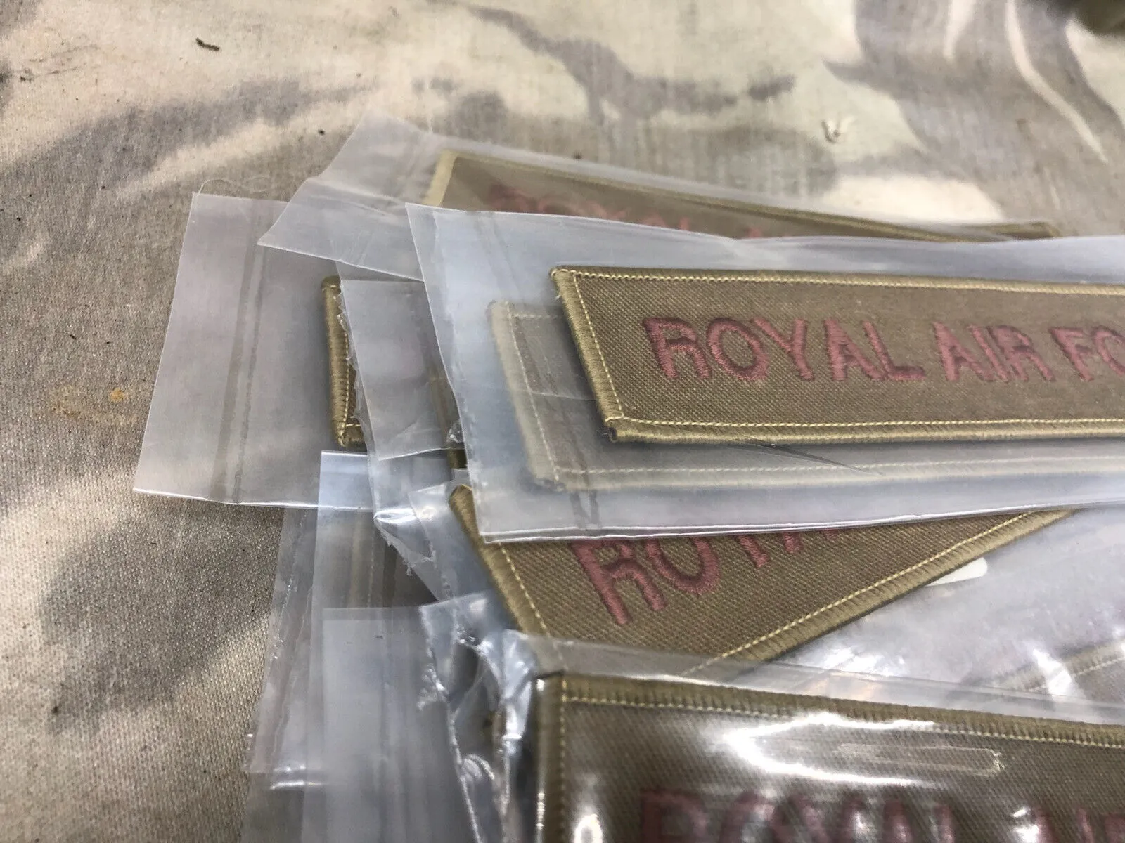 Royal Air Force Issue Subdued Desert Tan Branch Tape RAF Regiment- NEW OLD STOCK