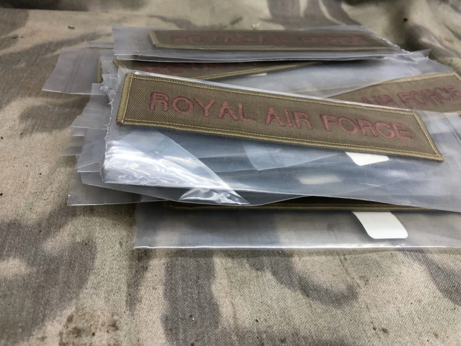 Royal Air Force Issue Subdued Desert Tan Branch Tape RAF Regiment- NEW OLD STOCK