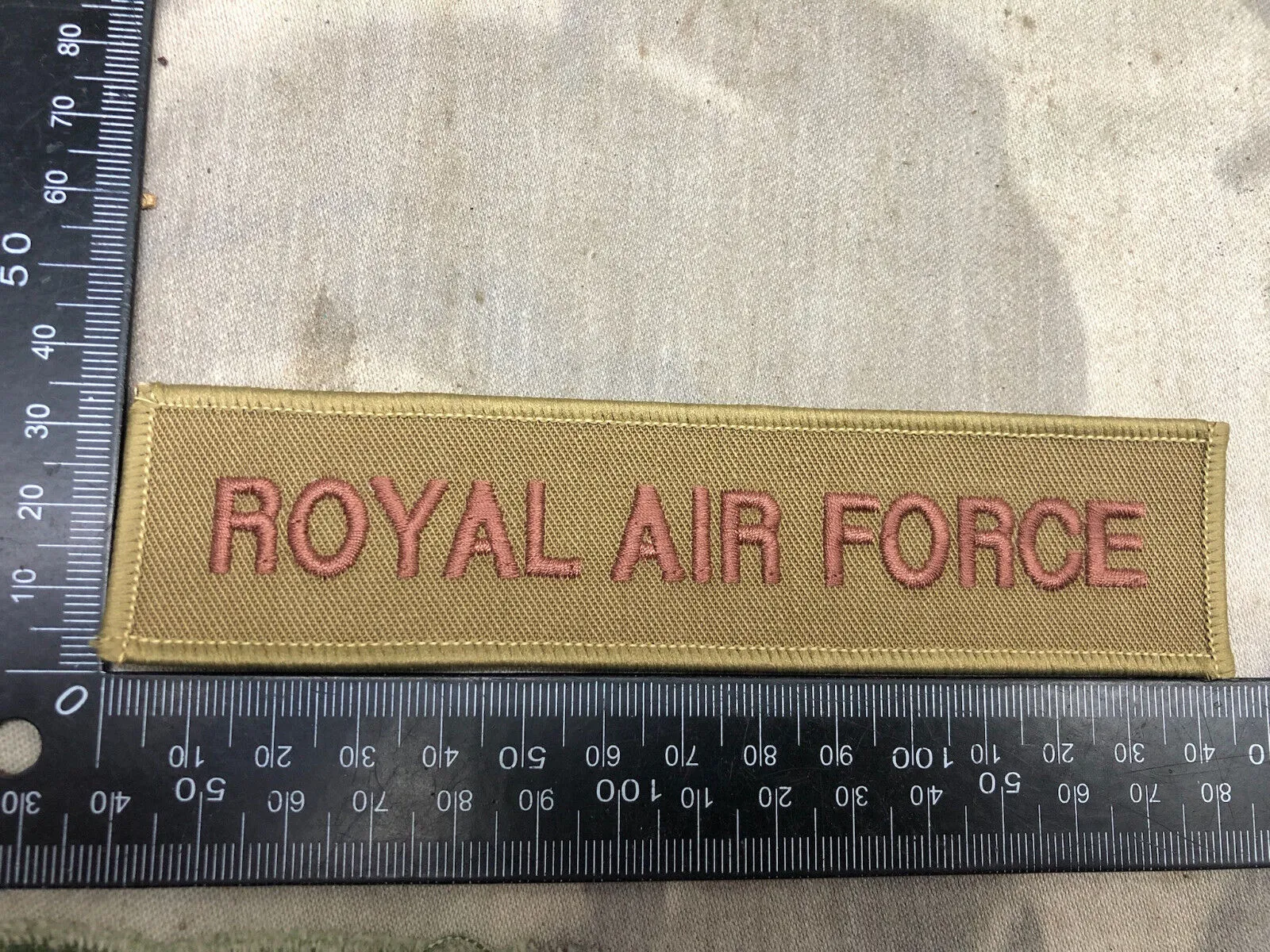 Royal Air Force Issue Subdued Desert Tan Branch Tape RAF Regiment- NEW OLD STOCK