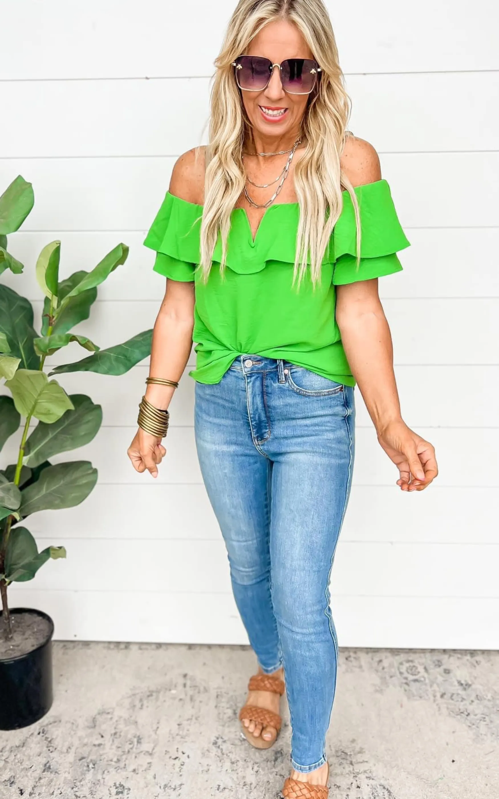 Ruffled Off the Shoulder Blouse - Final Sale