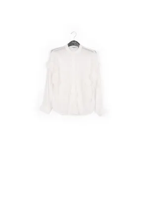 Ruffled off white shirt