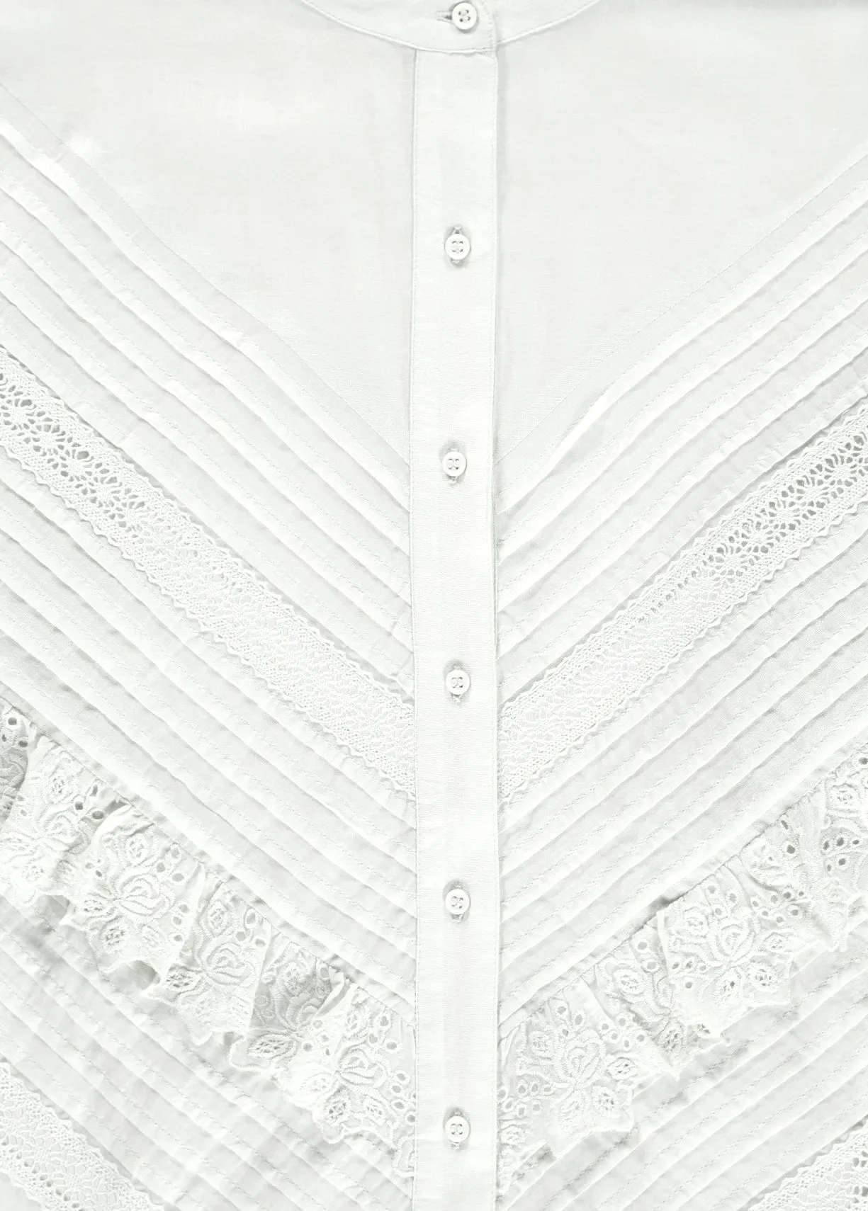 Ruffled off white shirt