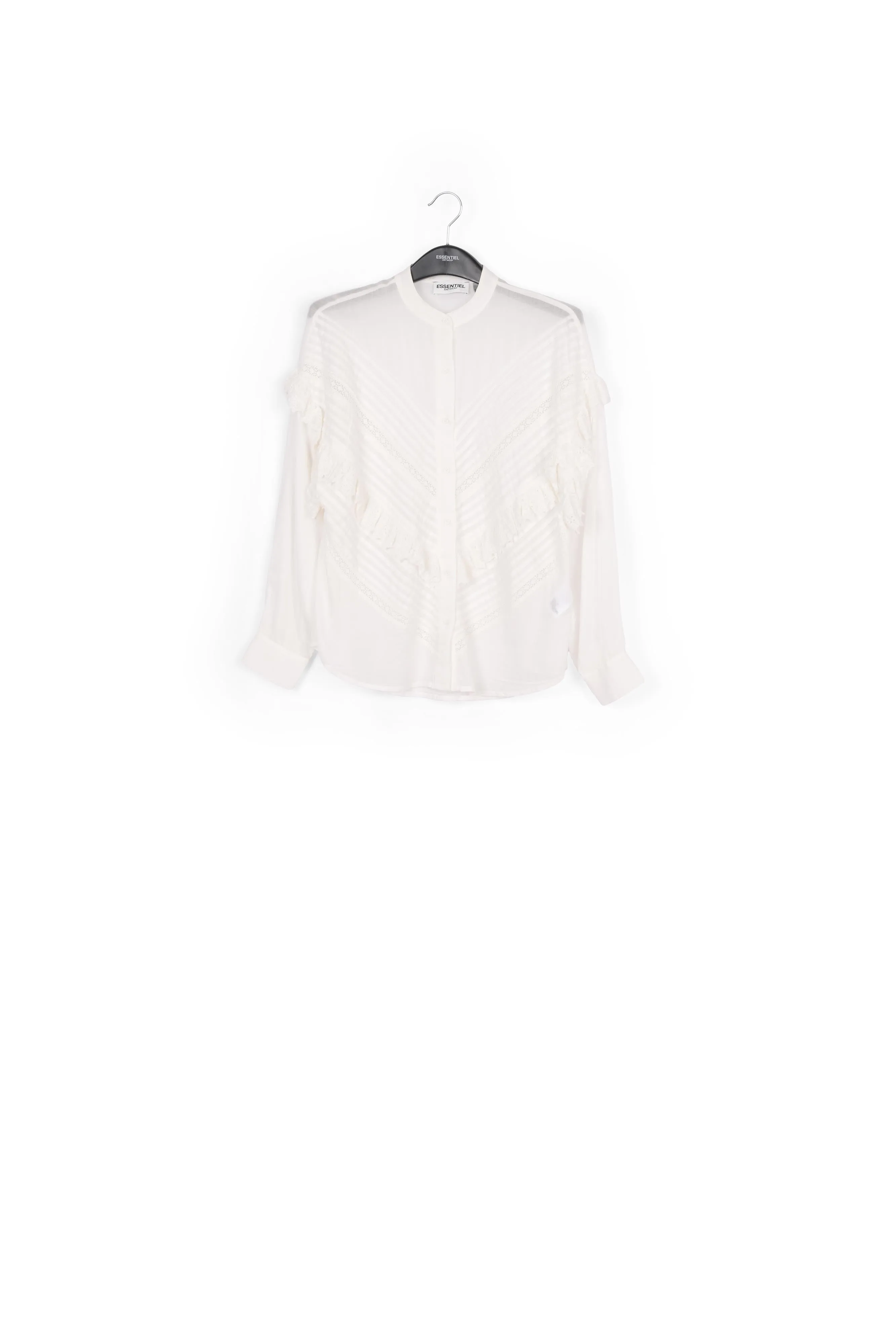 Ruffled off white shirt