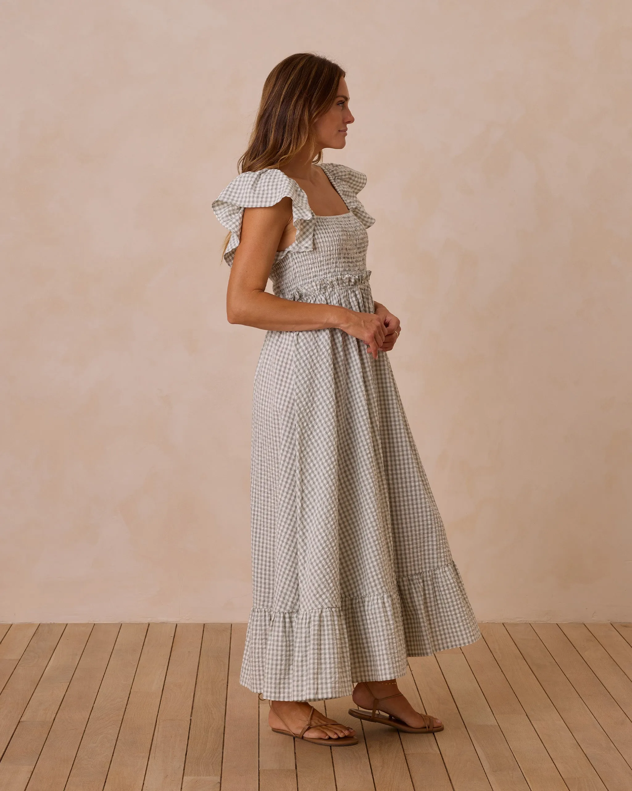 Rylee   Cru Francesca Dress in Eucalyptus Gingham (1 XL)