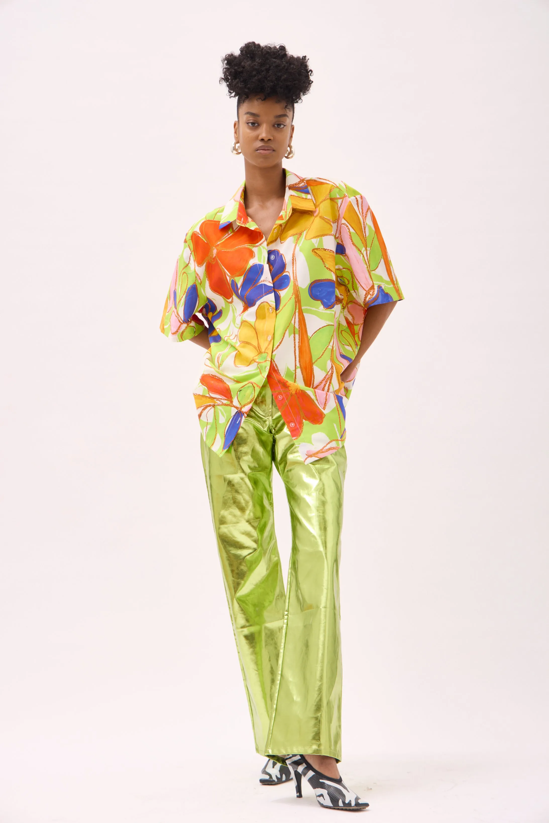 SANTANA COLLARED SHIRT- FLORAL PRINT