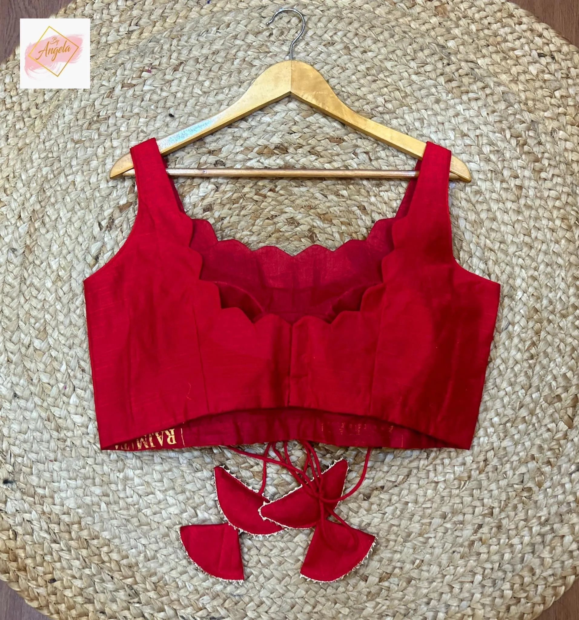 Scoop Neck Premium Sleeveless Blouse - Blood Red