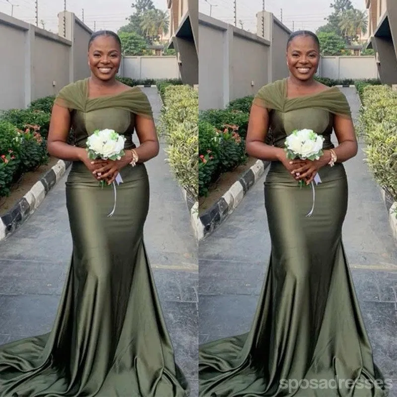Sexy Green Mermaid Maxi Long Bridesmaid Dresses For Wedding,WG1763