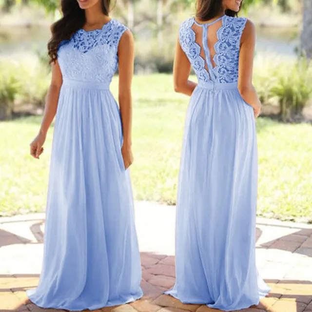 Sexy Lace And Chiffon  Backless Bridesmaid Gown/Dress