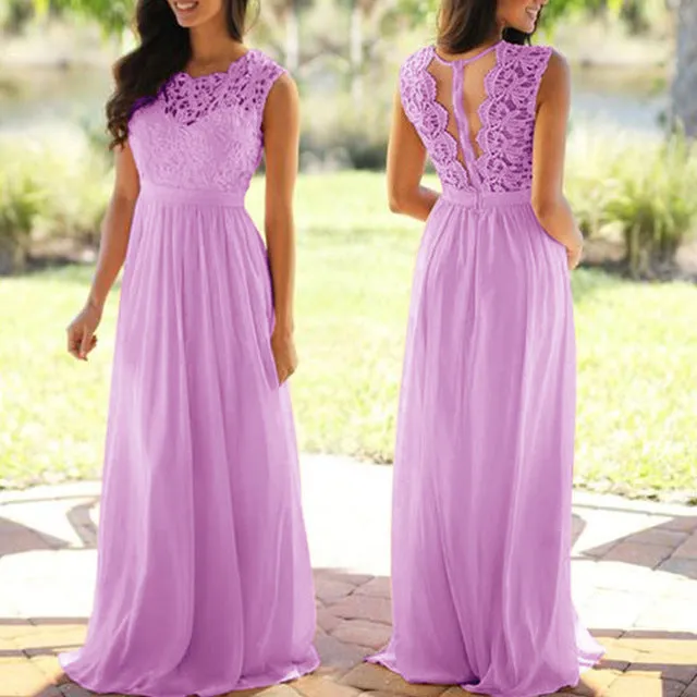 Sexy Lace And Chiffon  Backless Bridesmaid Gown/Dress