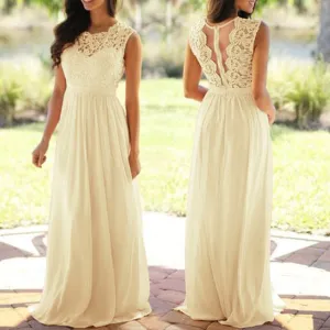 Sexy Lace And Chiffon  Backless Bridesmaid Gown/Dress