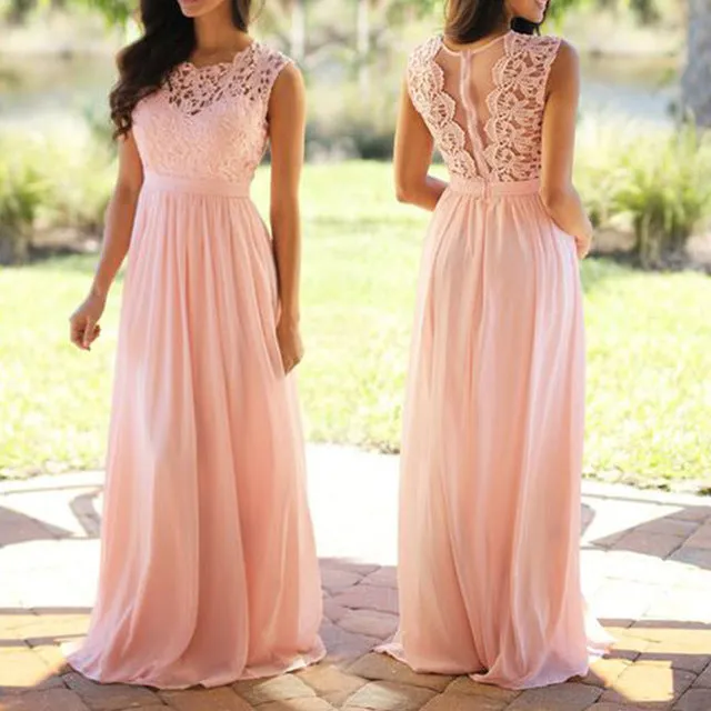 Sexy Lace And Chiffon  Backless Bridesmaid Gown/Dress