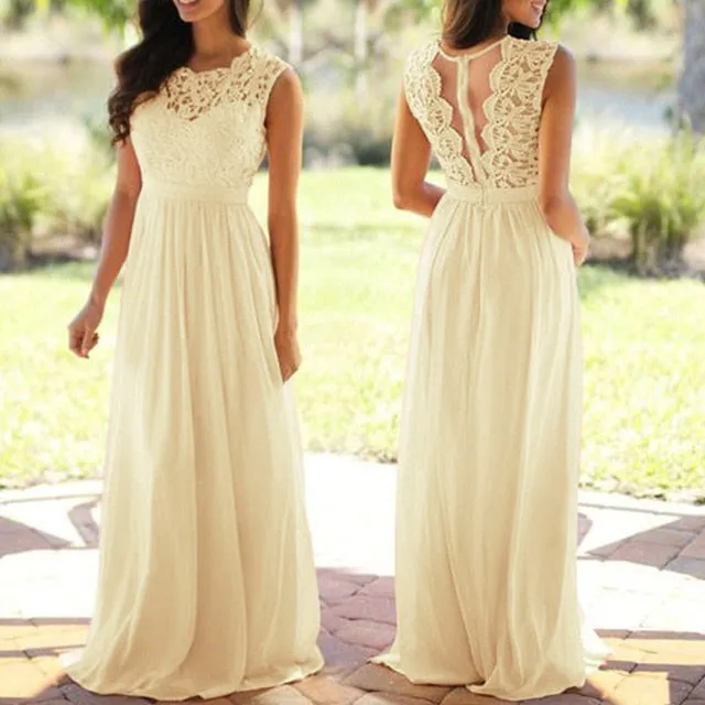 Sexy Lace And Chiffon  Backless Bridesmaid Gown/Dress