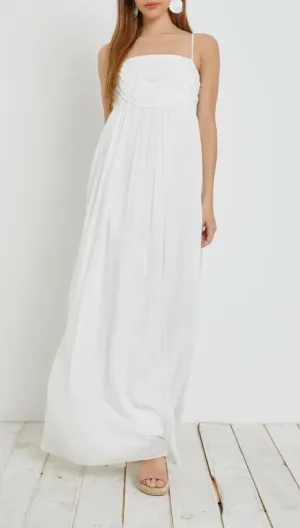 Shirred Panel Crinkle Maxi Dress