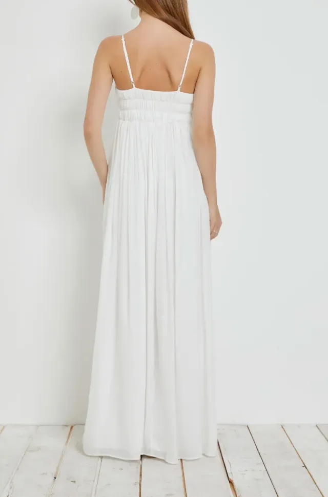 Shirred Panel Crinkle Maxi Dress