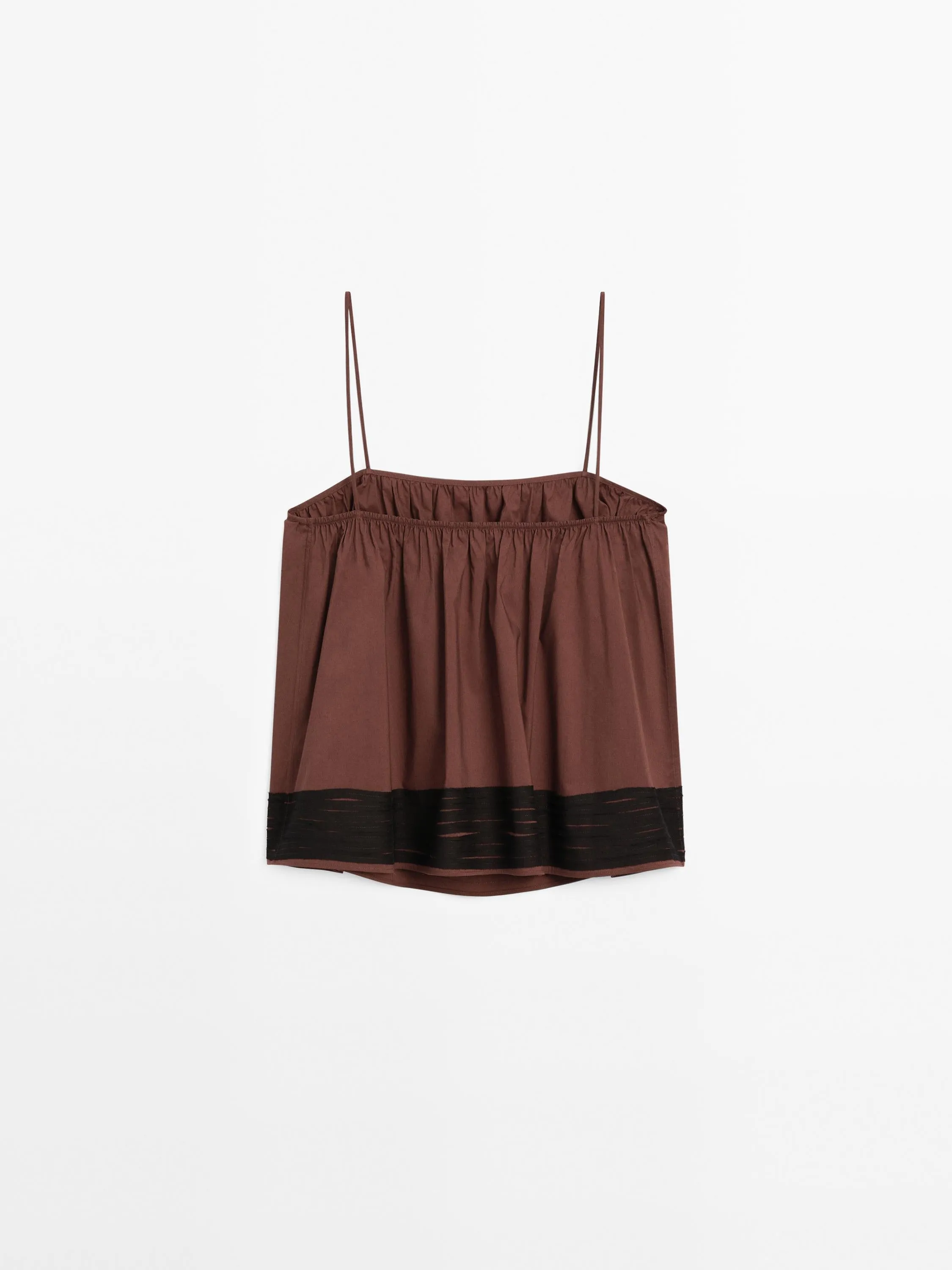 Short strappy top with ribbon details