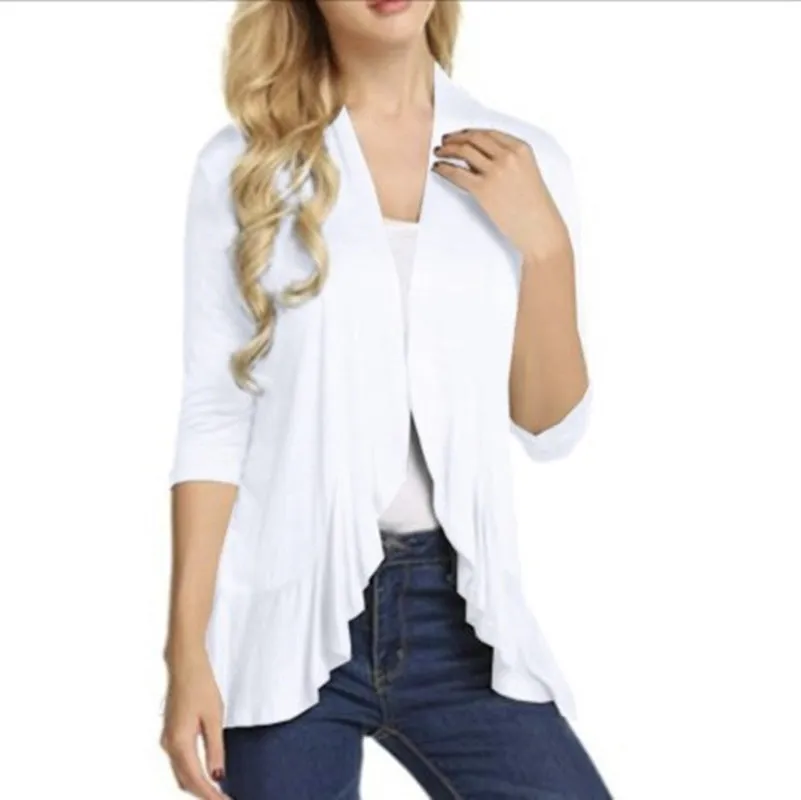 Silky Loose Fitting ruffled Cardigan Sweater