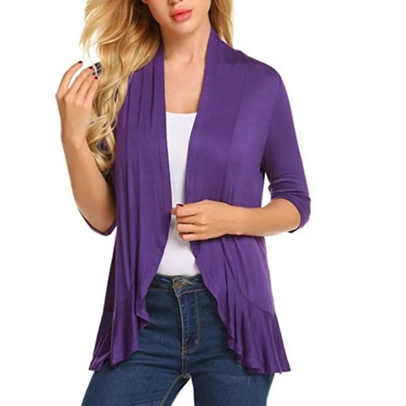 Silky Loose Fitting ruffled Cardigan Sweater