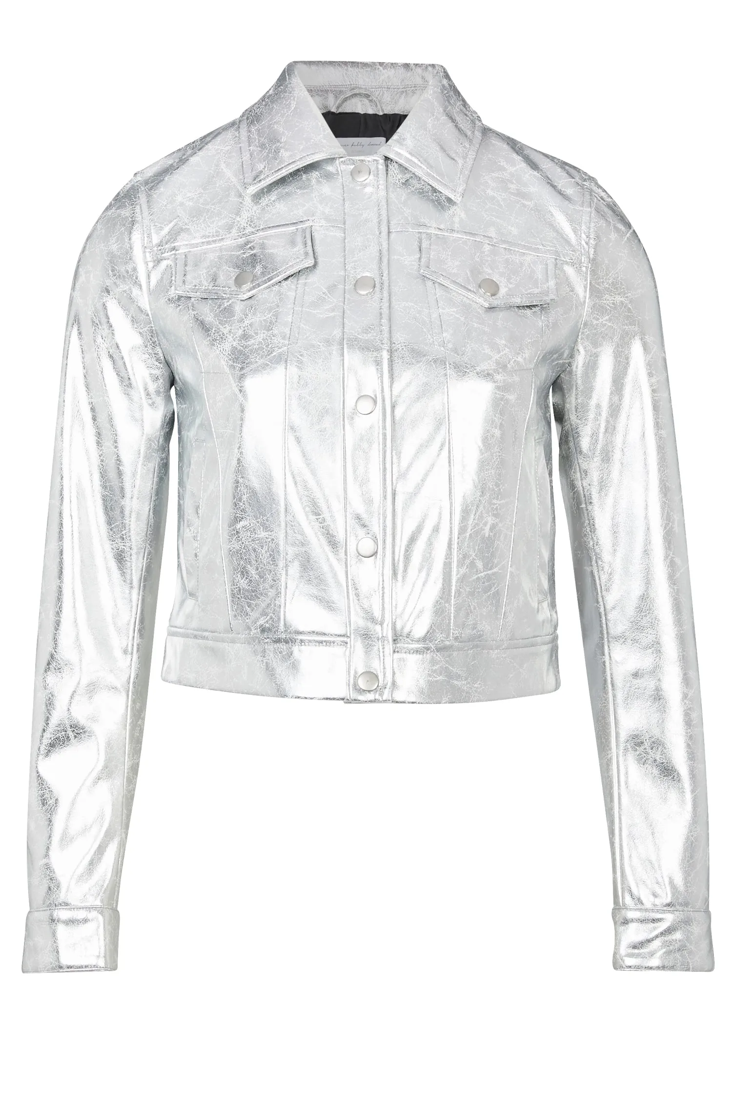 Silver Vegan Leather Jacket