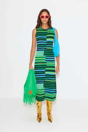 Simon Miller - Axon Sleeveless dress in stacked green print