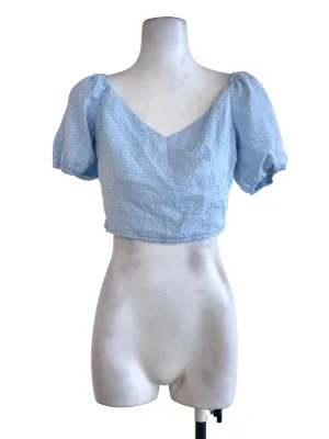 Sky Blue Polka Dots Top TTR