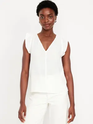 Sleeveless Crinkle Gauze Top