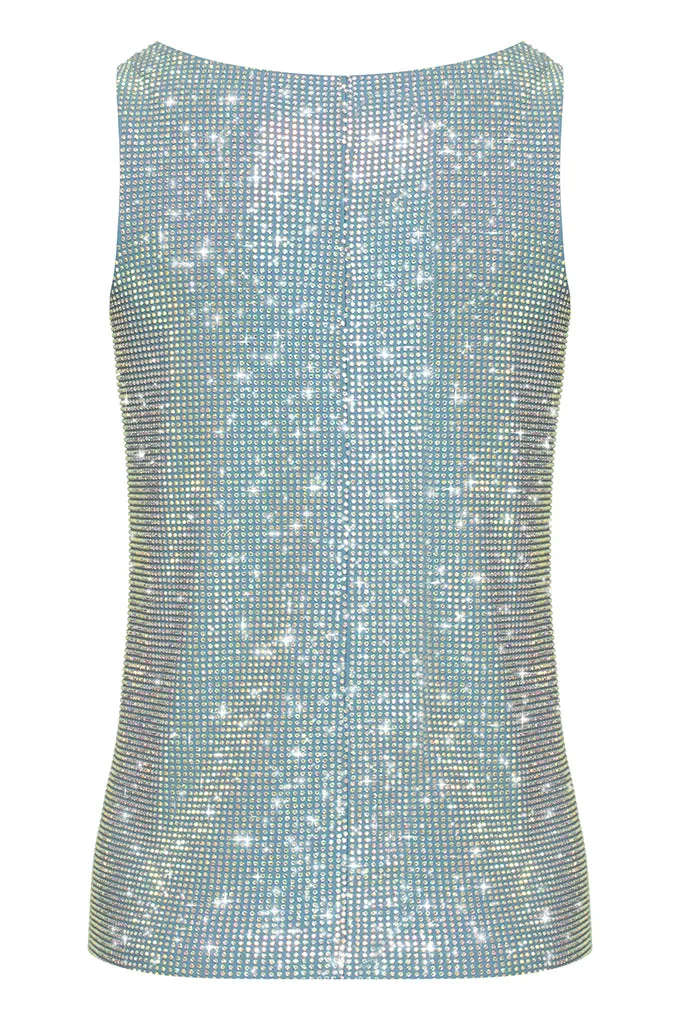 Sleeveless crystal top