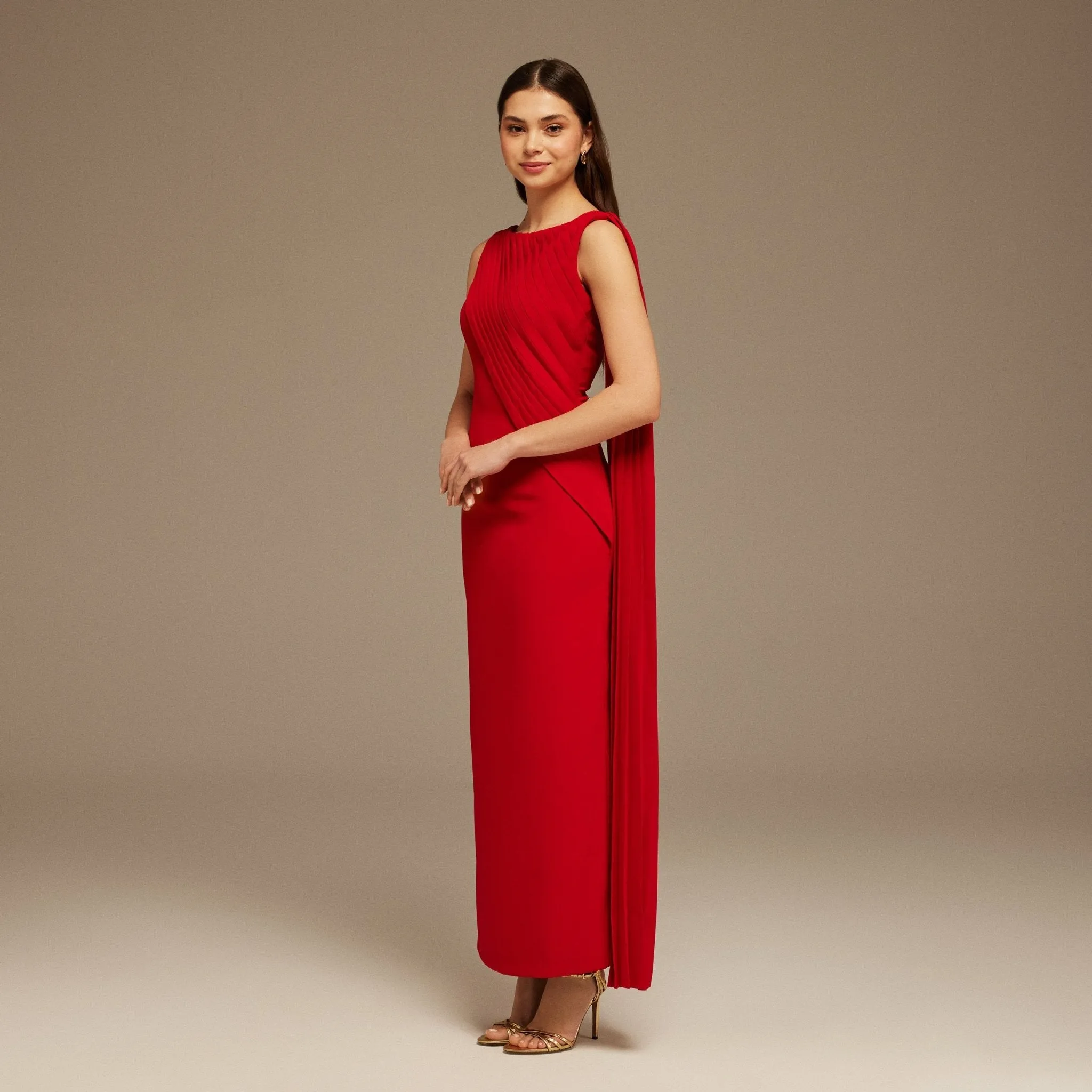Sleeveless Drapped Top Maxi Dress