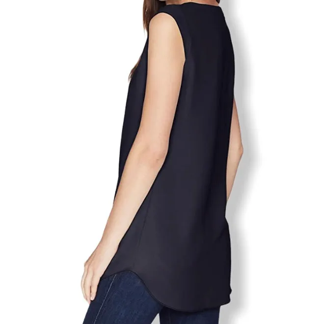 Sleeveless Scoop Neck Stretch Top Women's Blouses