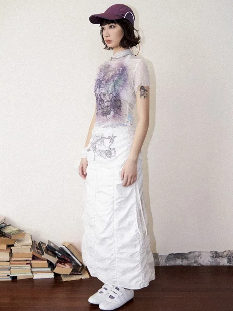 Slim short-sleeved printed tops【s0000012272】