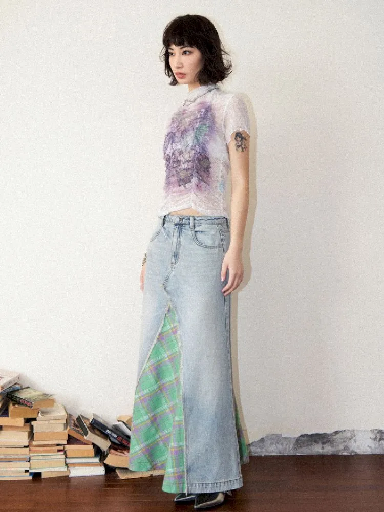 Slim short-sleeved printed tops【s0000012272】