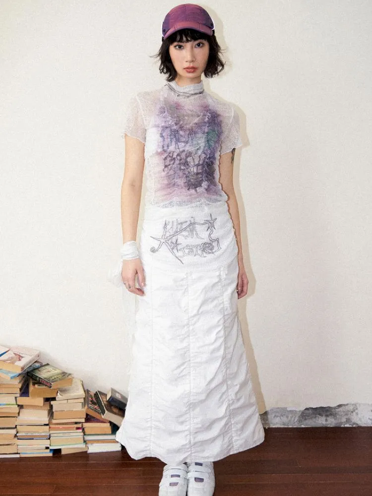 Slim short-sleeved printed tops【s0000012272】