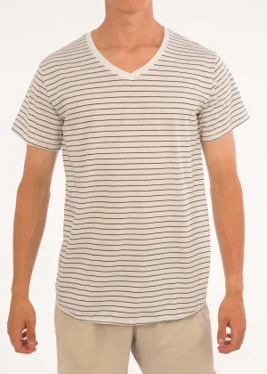 Small Stripe V-Neck Tee