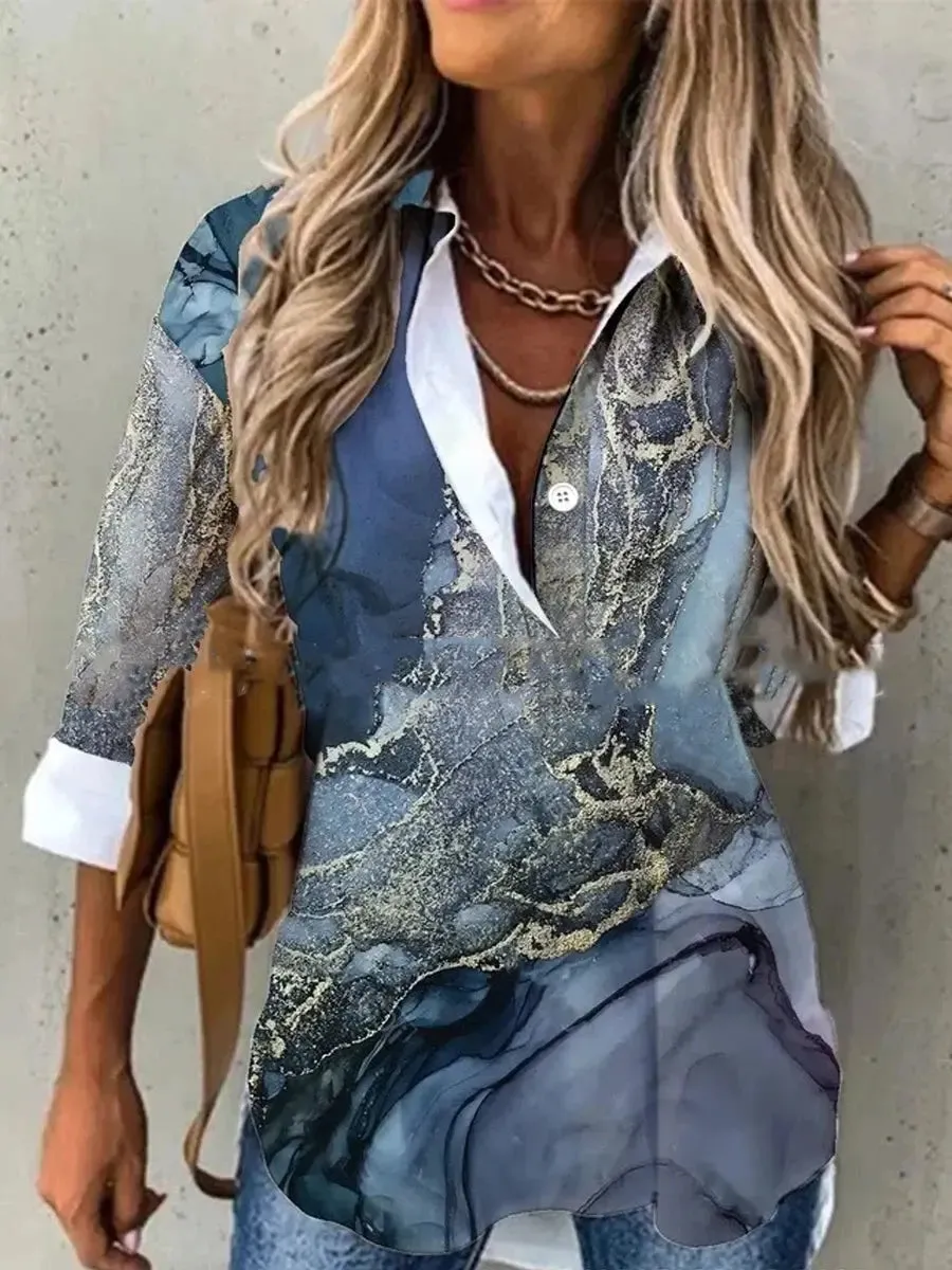 Spring and Autumn Women's Shirts Loose Fashion Large Size Shirts Women's Casual Long Sleeve Ladies Tops